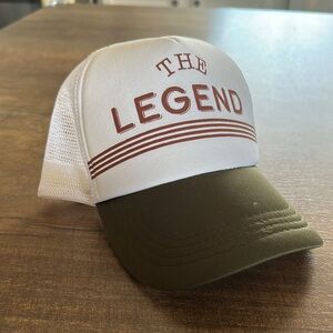 The Legend White and Brown Cap